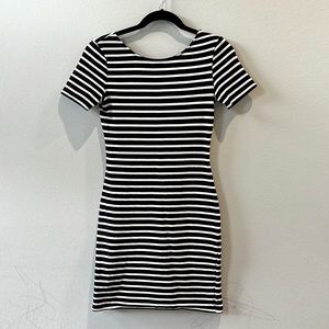 Sanctuary Black & White Striped Bodycon Mini Dress Sz XS